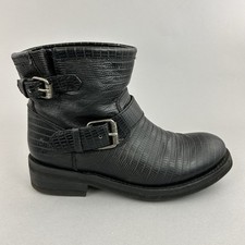 Ash Black Leather Ankle Biker