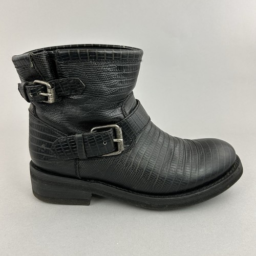 Ash black leather ankle - black,