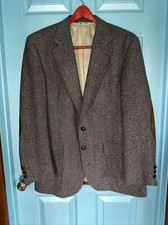 VINTAGE LACOSTE WOOD BUTTON LEATHER ELBOW PATCH TWEED SPORT COAT See Measurement