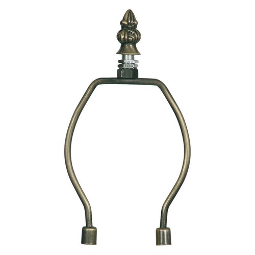 Antique brass harp finial - brass, &