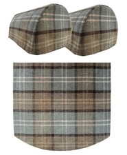Balmoral Check Round Arm Caps & Chair Back Set Sofa Furniture Cover Antimacassar