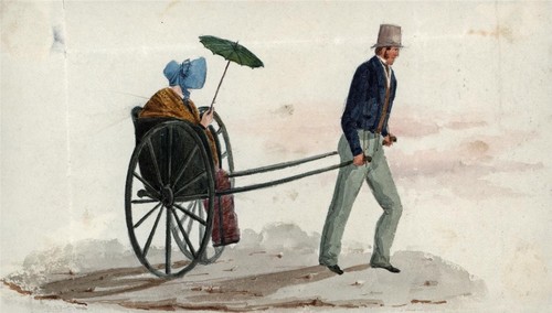 Gentleman lady rickshaw - lady,