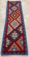 Vintage Traditional Handmade Beautiful Turkish Kilim Floor Rug Carpet 188x57 cm