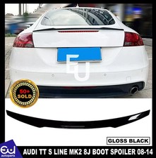 FOR AUDI TT S LINE MK2 8J 08-14 GLOSS BLACK REAR ADD ON TRUNK SPOILER BOOT WING