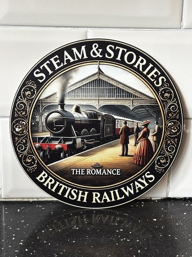 Steam train aluminium sign - steam,