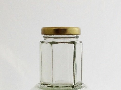 Hexagonal jars glass jam - glass,