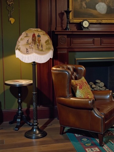 Fox hunting scene - , lamp