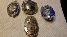 Lot of 4 Vintage Warrensburg NY  Badges  Fire Department Adirondacks Estate Find