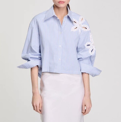 Women sandro collared striped - sandro,