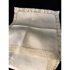 Set of 12 Vintage Linen Lace