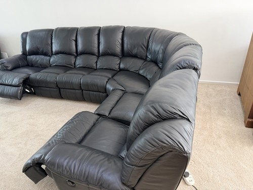 Dark grey leather - dark, corner