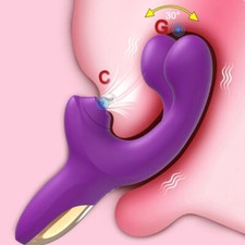 2 in 1 G-Spot Vibrator Massager Dildo Sucking Clit Stimulator Sex Toys for Women