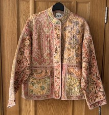 Women's Zara Floral Paisley Patchwork Oversized Quilted Jacket