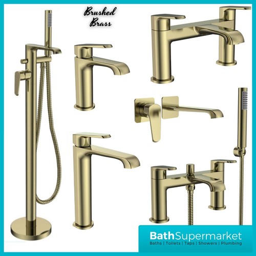 Brushed brass bathroom tap - bathroom,