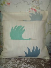 NEW MADE IN SCION COLIN CRANE   CUSHION COVER for 16in pad CREAM BLUE