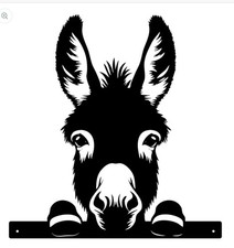 METAL PEEKING FARMYARD DONKEY