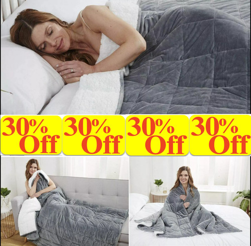 Sherpa fleece weighted blanket - fleece,