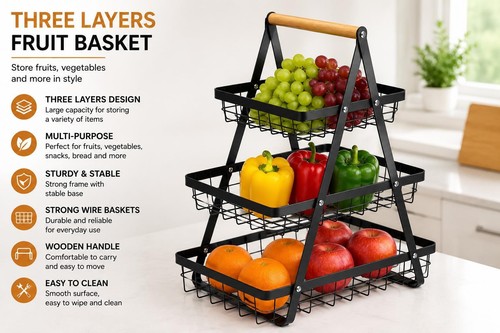 Tier fruit basket - fruit, metal