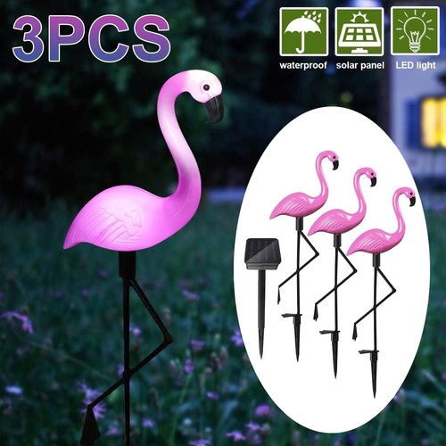 Flamingo solar stake - flamingo, lights