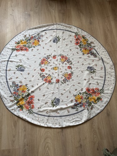 Vintage large round tablecloth - vintage,