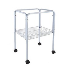 WHITE  BIRD CAGE TROLLEY STAND