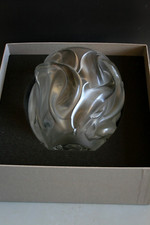 LALIQUE DOLPHINS GLASS VASE