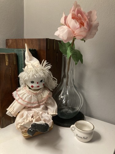 Vintage sad clown doll - vintage,