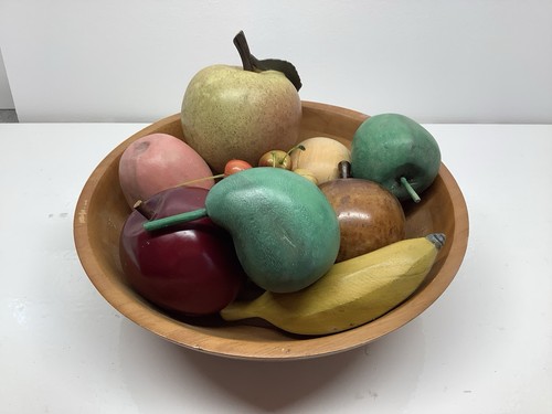 Wooden large fruit bowl with - bowl,