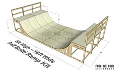 5ft High Skate Ramp Halfpipe -