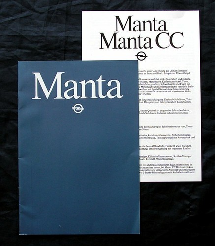 Opel manta brochure 1982 - brochure,, 8.1982