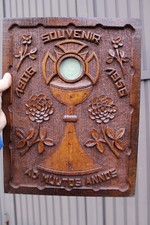 Wood carved religious wall