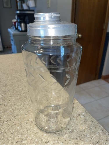 Antique glass cocktail shaker - glass,