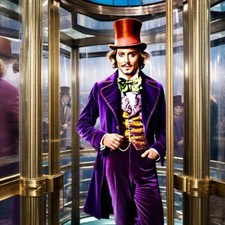 Christmas Decoration Roald Dahl Inspired Willy Wonka In Glass Lift