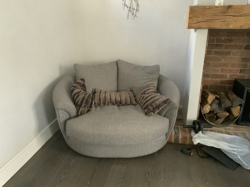 Grey swivel round - grey, chair