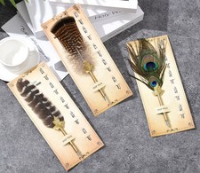 Vintage Peacock Feather Pen Antique Calligraphy Writing Quill Dip Pen Decor