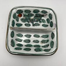 Pin Dish-Vintage/Antique Chinese Porcelain-Green Dragon Pattern-Red Mark-Trinket