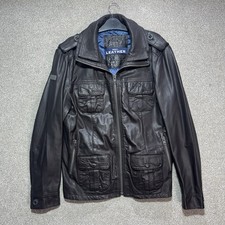 Superdry Leather Jacket Mens