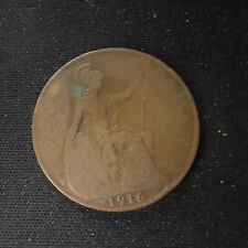 1916 One Penny 1d Coin King George V Great Britain UK