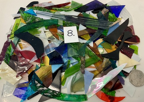 Stained glass offcuts mosaic - glass,