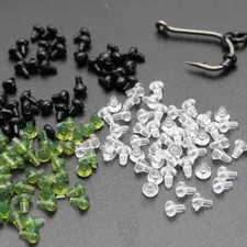 100PCS Carp Fishing Hook Stop Beads Hair Rig Bait Screws Swivel Rings Stoppers