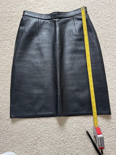 Leather black line - a-line, skirt