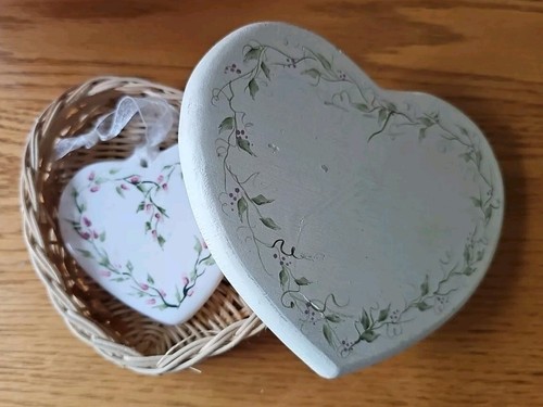 Hanging ceramic heart ornament - ceramic,