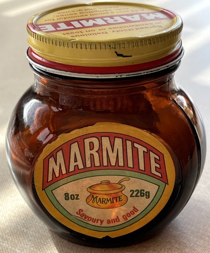 Vintage glass marmite jar - vintage,