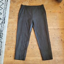 Annette Gortz Wool Linen Blend Trousers Size 42 Uk 14 16 Grey Tapered