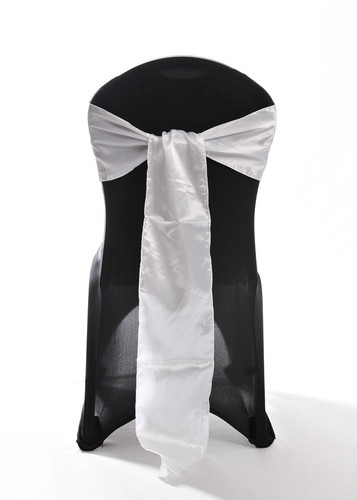 White satin wedding chair - white,