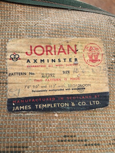 Used 1960s axminster carpet - used,