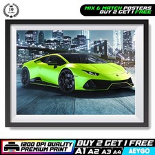 LAMBORGHINI HURACAN Wall Art Print Poster Super Sport Car Large Size A4 A3 A2 A1