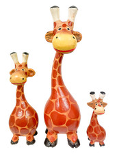 Wooden Carved Round Giraffe