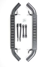 LAND ROVER DEFENDER 90 ALL BLACK SIDE STEPS RUNNING BOARDS 1989-2016 UK STOCKIST