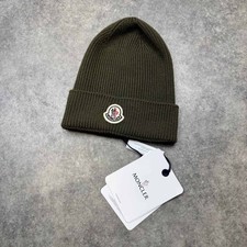 Moncler Khaki Ribbed Wool Logo